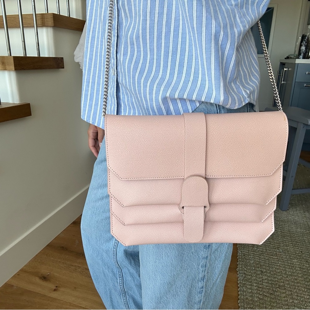 Senreve Pink Crossbody Bag with Silver Chain